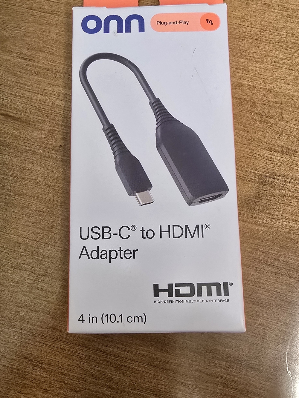 Onn USB-C to HDMI Adapter - White and Black Packaging Unused -open Box